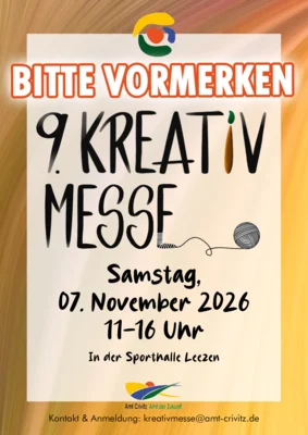 Veranstaltung: 9. Kreativmesse Sa 07.​11.​2026