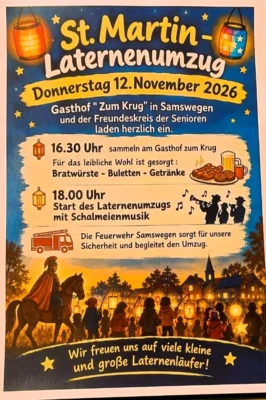 Veranstaltung: St. Martin Laternenumzug Do 12.​11.​2026