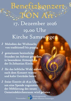 Veranstaltung: Benefizkonzert Chor TonArt Do 17.​12.​2026