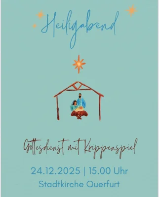 Gottesdienst mit Krippenspiel am 24. Dezember um 15 Uhr in der Stadtkirche