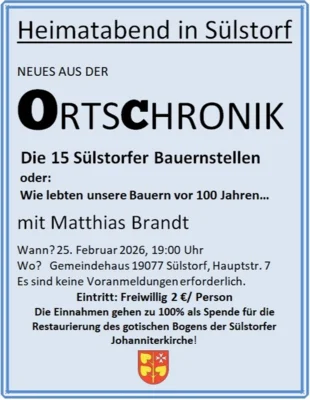 Heimatabend am 25. Februar 2026