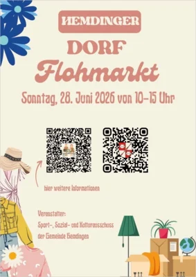 Plakat für Hemdinger Dorf-Flohmarkt 2026