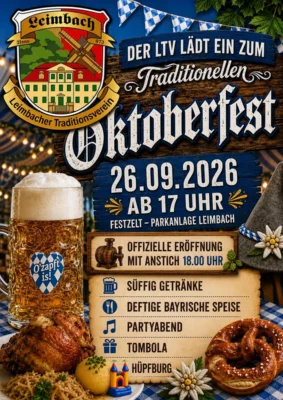 Oktoberfest in Leimbach am 26. September ab 17 Uhr