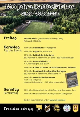 JUBIL&Auml;UM 100 JAHRE WALDSTADION KAFFEET&Auml;LCHEN