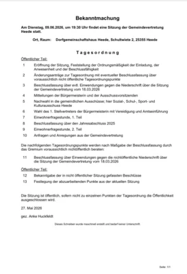 Veranstaltung: GV-Sitzung Di 09.​06.​2026