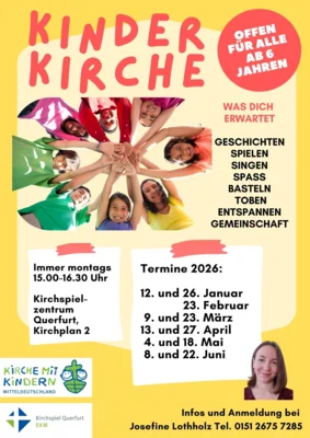 Einladung zur Kinderkirche im Kirchspielzentrum Querfurt