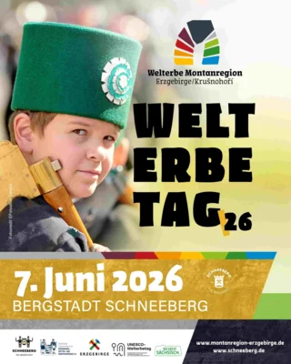 Plakat Welterbetag 07. Juni 2026 Bergstadt Schneeberg (Bild vergr&ouml;&szlig;ern)