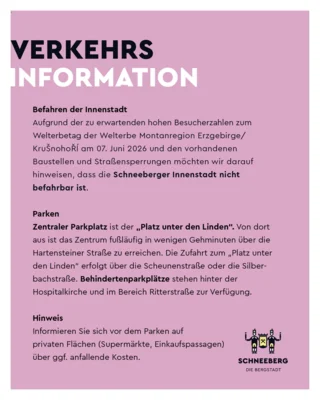Verkehrsinformationen Welterbetag Schneeberg (Bild vergr&ouml;&szlig;ern)