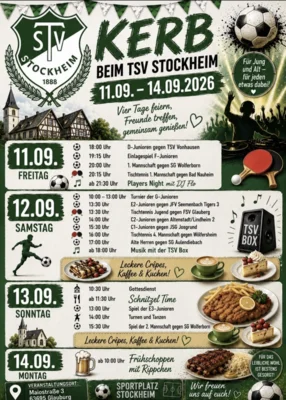 Veranstaltung: Kerb TSV Stockeim 11. – 14.09.2026