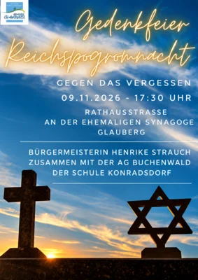 Veranstaltung: Gegen das Vergessen - Gedenkveranstaltung Reichspogromnacht Mo 09.​11.​2026