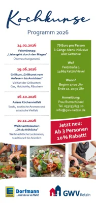 Kochkurse Flyer Rückseite