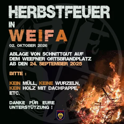 Informationen zur Holzablage - Herbstfeuer in Weifa