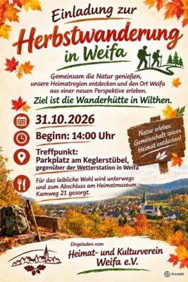 Einladung Herbstwanderung Weifa 31.10.2026