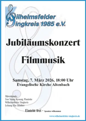 Veranstaltung: Jubil&auml;umskonzert Filmmusik Sa 07.​03.​2026
