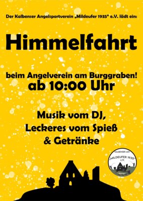Veranstaltung: &acute;&acute;Himmelfahrtsveranstaltung auf dem Anglerheim`` Do 14.​05.​2026