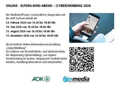 Hinweisplakat zum Online Eltern-Kind-Abend