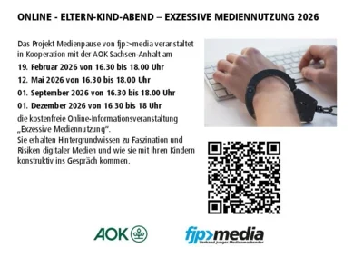 Hinweisplakat zum Online Eltern-Kind-Abend