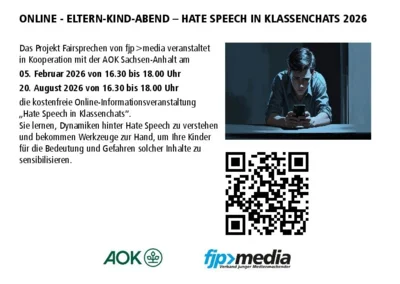 Hinweisplakat zum Online - Eltern-Kind-Abend