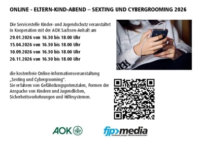Hinweisplakat zum Online - Eltern-Kind-Abend