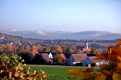 herbstlicher Ausblick von der Windmühle in Seifhennersdorf