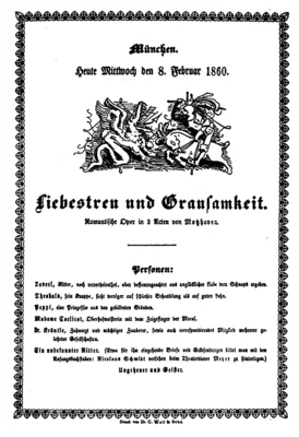 Programmankündigung zur Aufführung von 