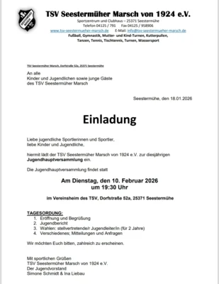 Veranstaltung: Jugendhauptversammlung Di 10.​02.​2026