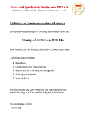 Einladung zur Spartenversammlung Schwimmen (Bild vergr&ouml;&szlig;ern)