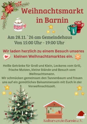 Veranstaltung: Weihnachtsmarkt Sa 28.​11.​2026