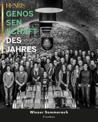 Plakat Henris Genossenschaft des Jahres Foto: Winzer Sommerach (Bild vergr&ouml;&szlig;ern)