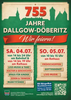 Veranstaltung: 755 Jahre Dallgow-D&ouml;beritz - Wir feiern! 04. – 05.07.2026