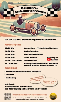 Bild mit Infos zum Seifenkistenrennen 2026 ©OR Meisdorf (Bild vergr&ouml;&szlig;ern)