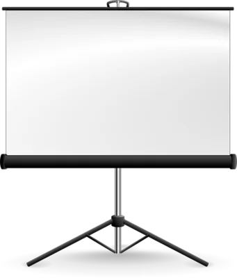 Clip einer Leinwand als Symbol für Vortrag