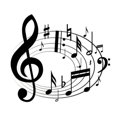 Clip mit Noten als Symbol für Musik