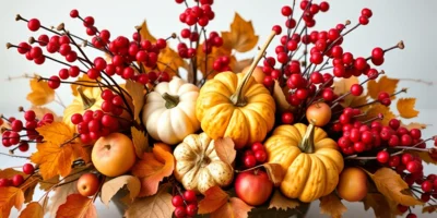 Herbstgesteck als Symbol für Herbstbasteln
