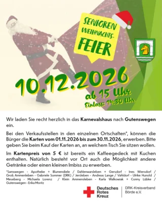 Veranstaltung: Seniorenweihnachtsfeier Do 10.​12.​2026