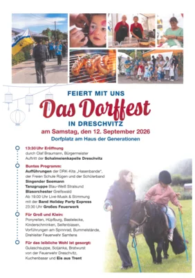 Veranstaltung: Dorffest Dreschvitz 12. – 13.09.2026