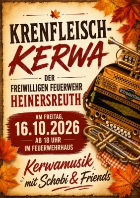 Veranstaltung: Krenfleisch-Kerwa im Feuerwehrger&auml;tehaus Fr 16.​10.​2026