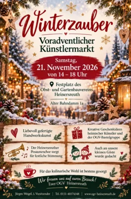 Veranstaltung: Winterzauber - ein Voradventlicher K&uuml;nstlermarkt Sa 21.​11.​2026