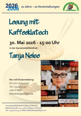Veranstaltung: Lesung mit &bdquo;Kaffeeklatsch&ldquo; Sa 30.​05.​2026