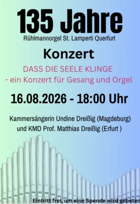 Konzert für Gesang und Orgel am 16. August