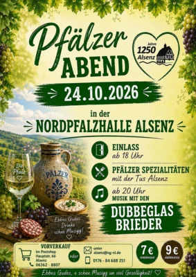 Veranstaltung: Pf&auml;lzer Abend Sa 24.​10.​2026