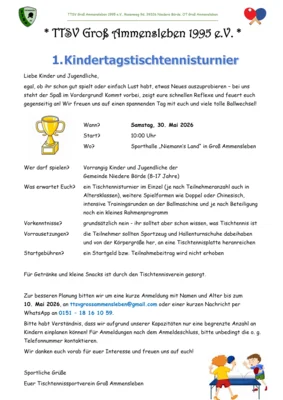 1. Kindertagstischtennisturnier