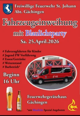Fahrzeugeinweihung mit Blaulichtparty