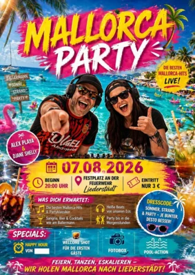 Mallorca Party am 7. August in Liederstädt