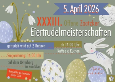 Flyer zur 33. offenen Eiertrudelmeisterschaft in Zaatzke