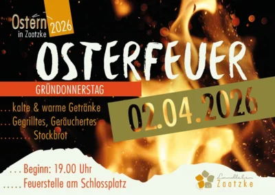 Flyer zum Osterfeuer in Zaatzke