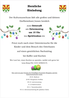 Veranstaltung: Ostercaf&eacute; Mo 06.​04.​2026