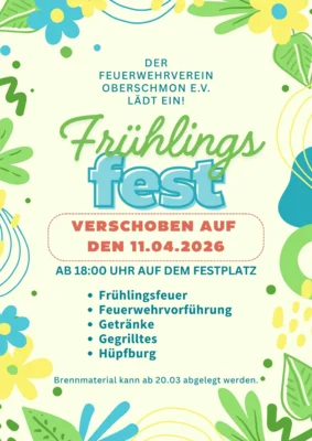 Frühlingsfest am 11. April ab 18:00 Uhr auf dem Festplatz Oberschmon