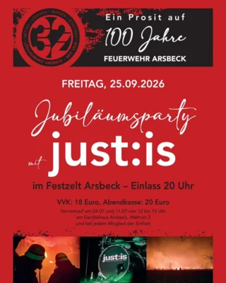 Veranstaltung: Jubil&auml;umsparty - 100 Jahre LE Arsbeck Fr 25.​09.​2026