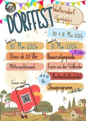 Veranstaltung: Dorffest Waltersdorf 30. – 31.05.2026